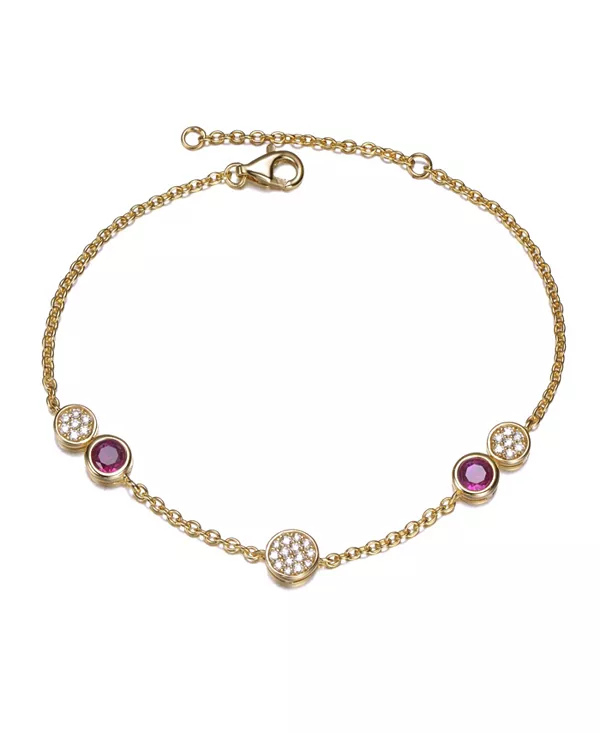 Браслет из стерлингового серебра 14 карат с позолотой и красными кубическими цирконами Gigigirl, gold
Браслет из стерлингового серебра 14 карат с позолотой и красными кубическими цирконами Gigigirl, gold