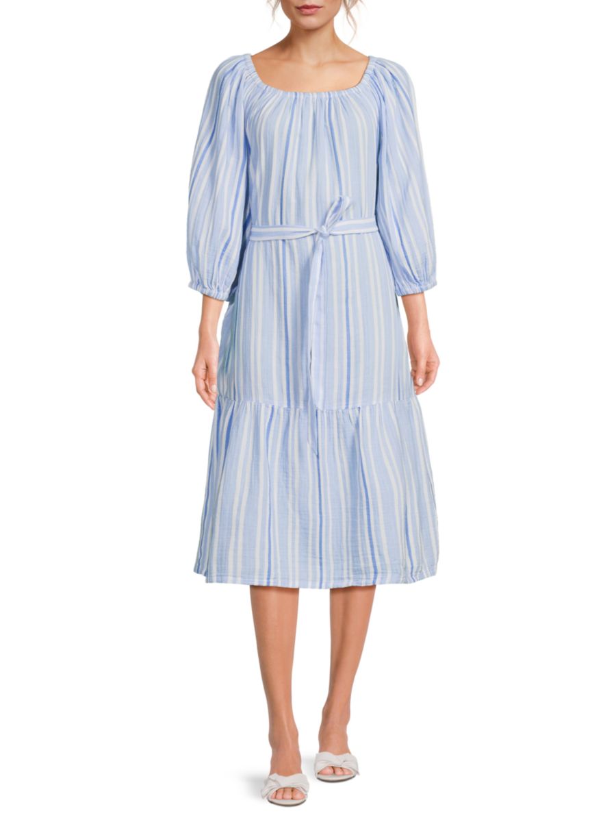 Платье-миди в полоску Villa Solstice с завязкой на талии Tommy Bahama, синий
Платье-миди в полоску Villa Solstice с завязкой на талии Tommy Bahama, синий