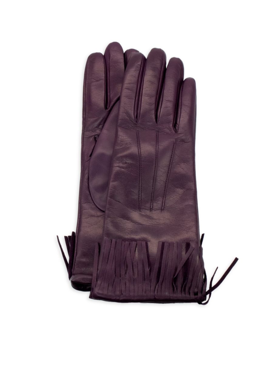 Кожаные перчатки с бахромой Portolano, цвет Aubergine
Кожаные перчатки с бахромой Portolano, цвет Aubergine