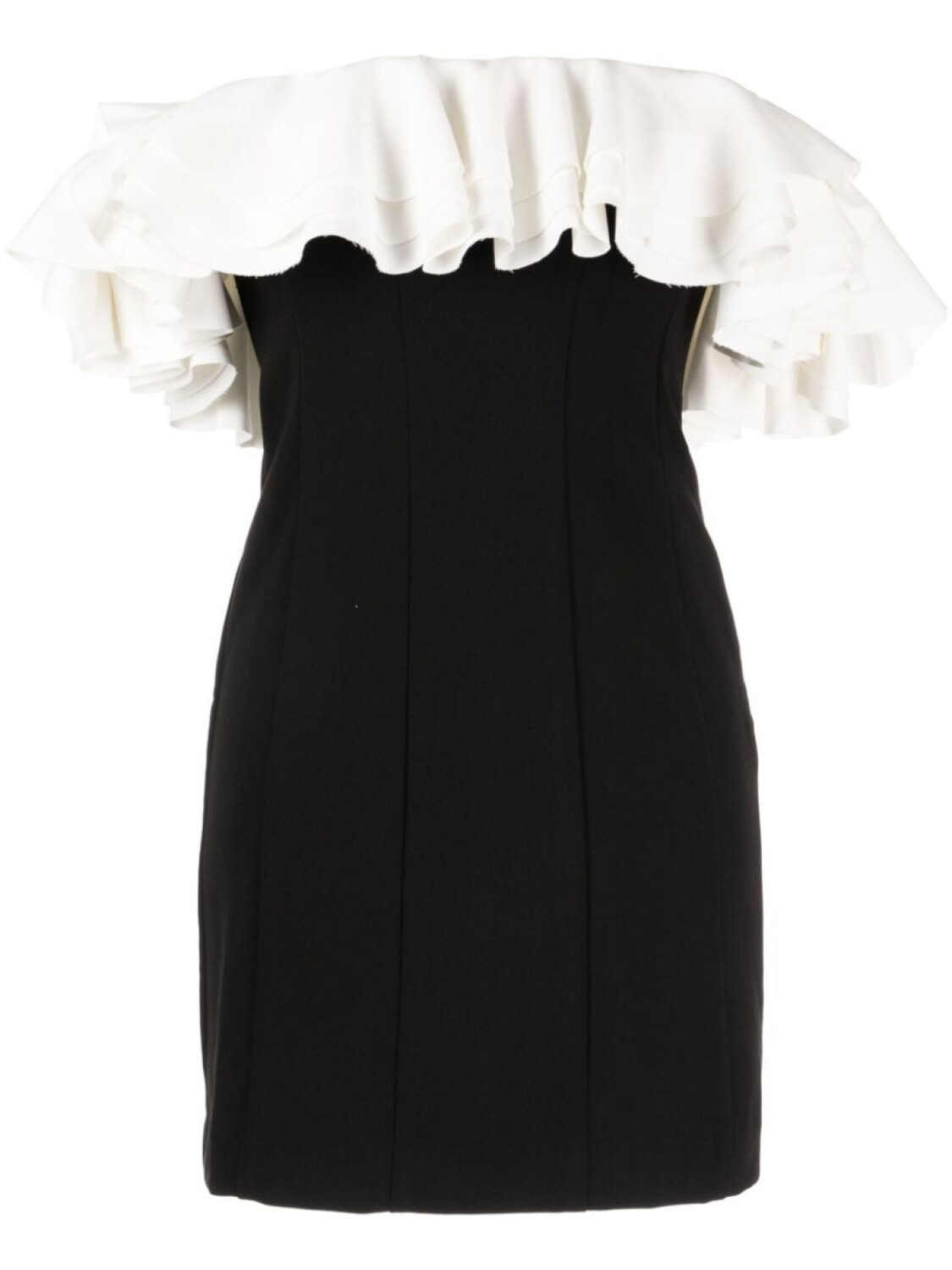 Платье мини Kiara с оборками STAUD, черный 
Платье мини Kiara с оборками STAUD, черный