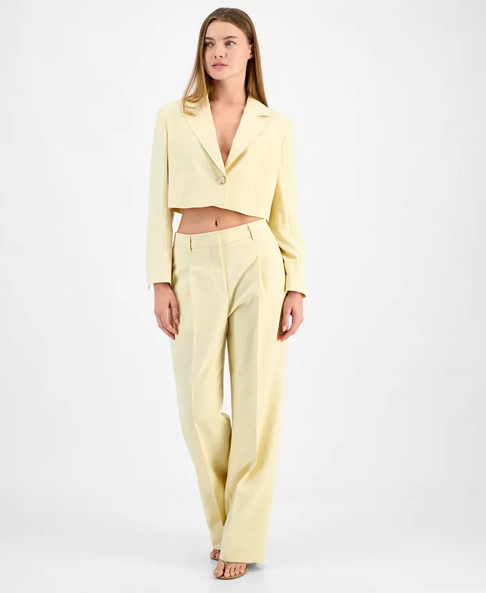 Женские брюки с высокой посадкой и широкими штанинами BOSS Orange, желтый
Женские брюки с высокой посадкой и широкими штанинами BOSS Orange, желтый