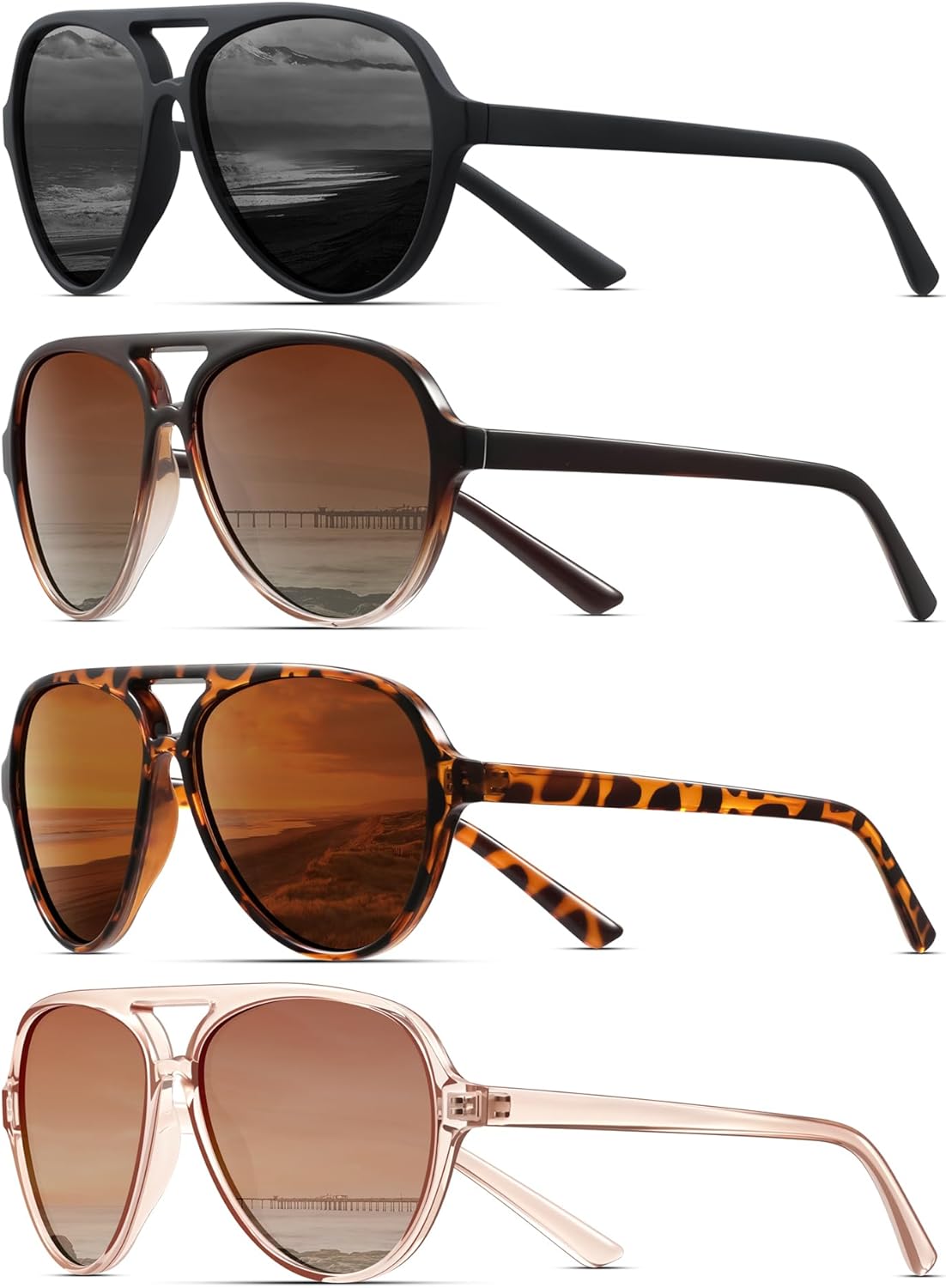 Женские поляризованные солнцезащитные очки-авиаторы KUGUAOK в спортивном стиле для бега, оправа, предотвращающая спутывание линз, винтажный модный дизайн, 4pcs-black+tea+gradient Tea Frame+leopard
Женские поляризованные солнцезащитные очки-авиаторы KUGUAOK в спортивном стиле для бега, оправа, предотвращающая спутывание линз, винтажный модный дизайн, 4pcs-black+tea+gradient Tea Frame+leopard