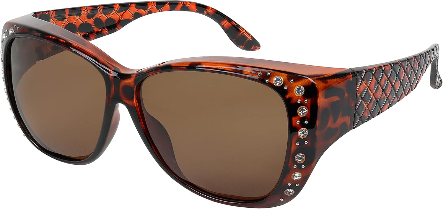 Солнцезащитные очки, надеваемые поверх обычных очков для женщин, с защитой от УФ-излучения, поляризованные и с HD-изображением, надеваемые поверх обычных очков Yogo Vision, 1 Pack: Brown Havana Frame With Brown Lens.
Солнцезащитные очки, надеваемые поверх обычных очков для женщин, с защитой от УФ-излучения, поляризованные и с HD-изображением, надеваемые поверх обычных очков Yogo Vision, 1 Pack: Brown Havana Frame With Brown Lens.