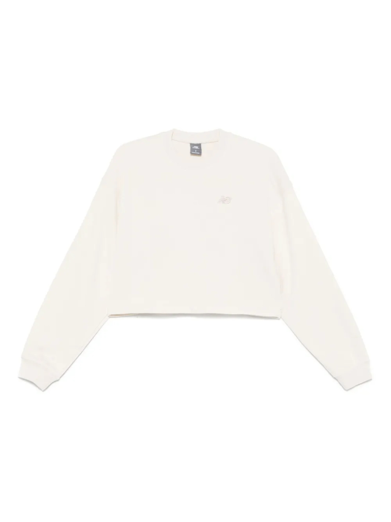 Укороченная толстовка с вышитым логотипом New Balance, нейтральный 
Укороченная толстовка с вышитым логотипом New Balance, нейтральный