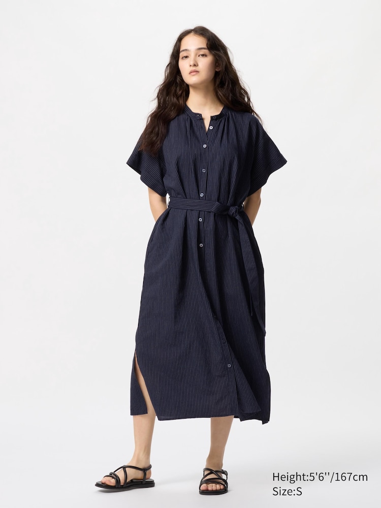 Свободное платье из льняной смеси с короткими рукавами Uniqlo, цвет 69 синий
Свободное платье из льняной смеси с короткими рукавами Uniqlo, цвет 69 синий
