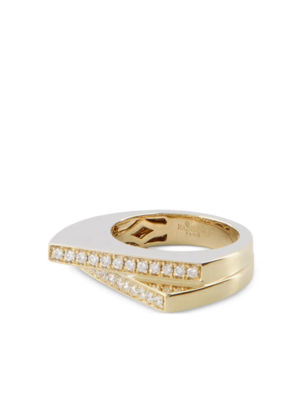 Кольцо из желтого золота с бриллиантом Rainbow K, золотой