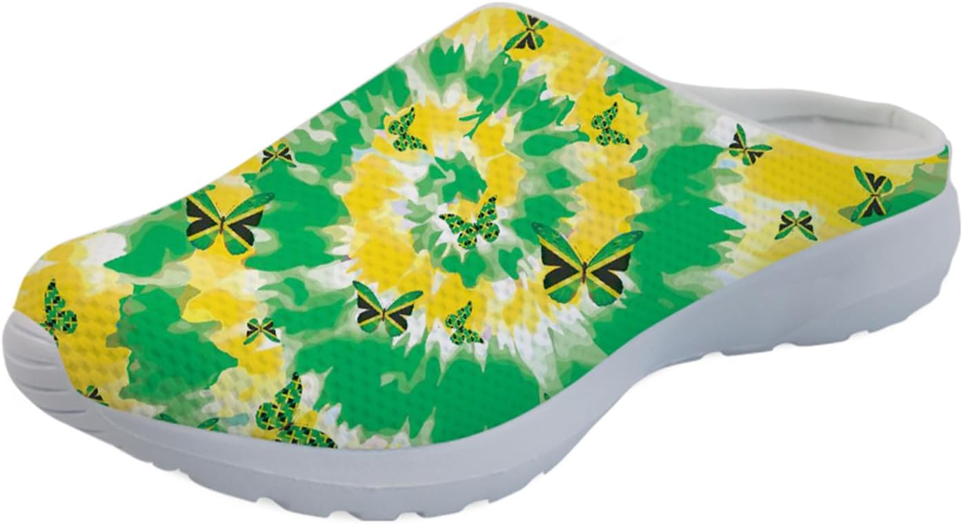 GLENLCWE Милые мужские сабо с коровьим принтом, женские прогулочные мюли, кроссовки, сетчатые мягкие садовые сабо, легкая водная обувь, Jamaican Tie Dye Butterfly
GLENLCWE Милые мужские сабо с коровьим принтом, женские прогулочные мюли, кроссовки, сетчатые мягкие садовые сабо, легкая водная обувь, Jamaican Tie Dye Butterfly