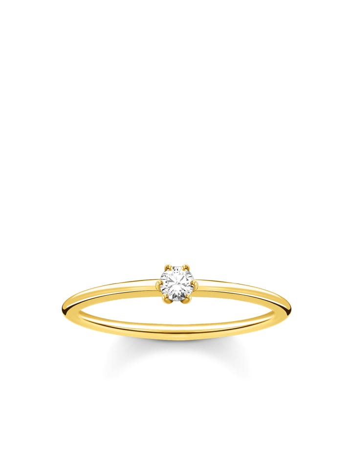 Thomas Sabo Кольцо с белым камнем, золото в золотом, белое
Thomas Sabo Кольцо с белым камнем, золото в золотом, белое