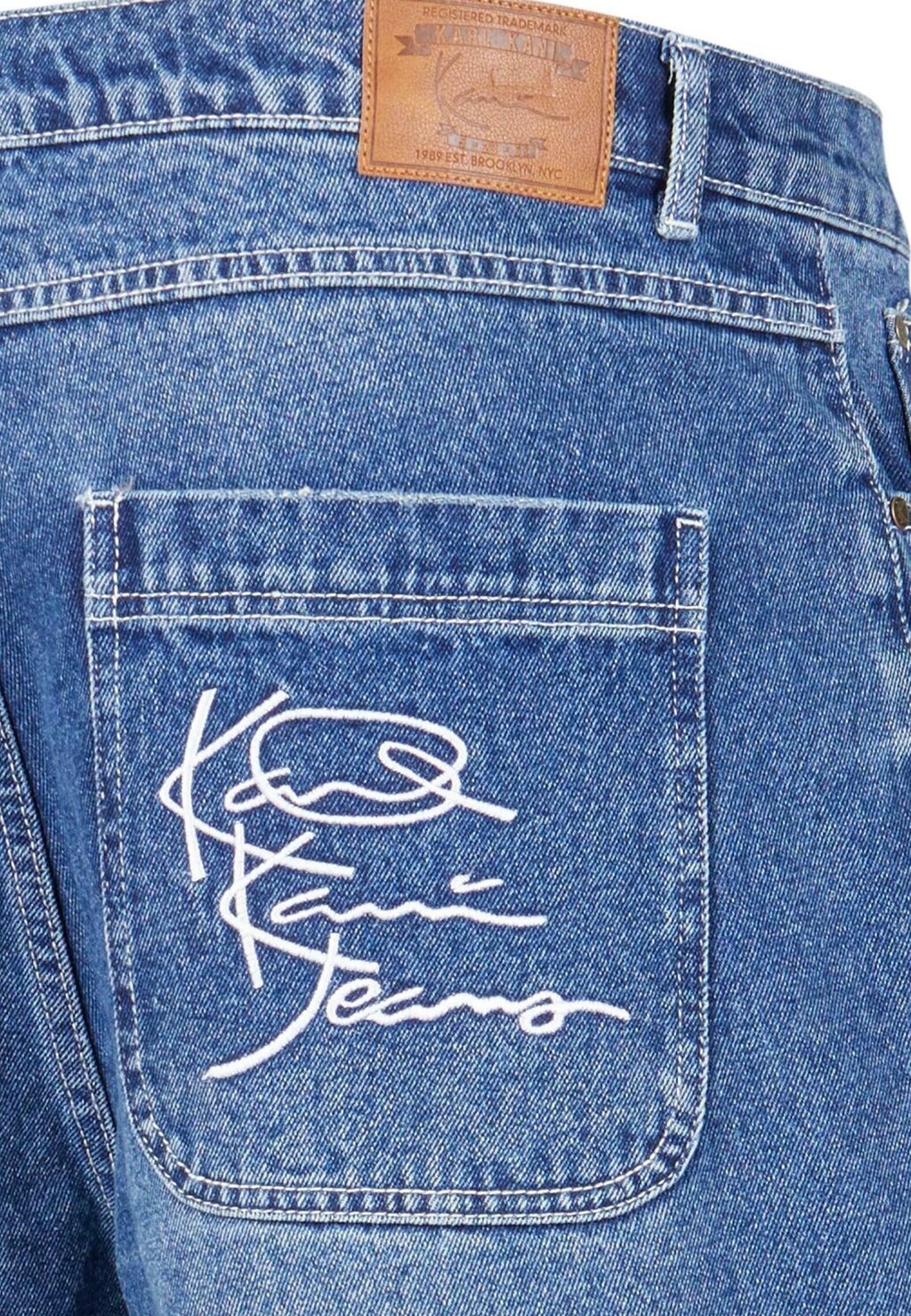 Джинсовые шорты Karl Kani, синий Og Old English
Джинсовые шорты Karl Kani, синий Og Old English