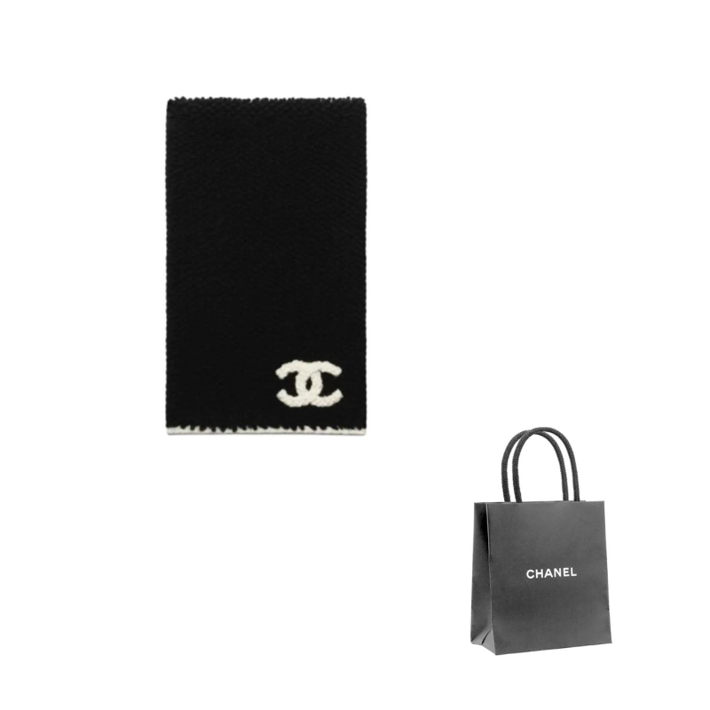 CHANEL Кашемировый вязаный шарф унисекс черный
CHANEL Кашемировый вязаный шарф унисекс черный