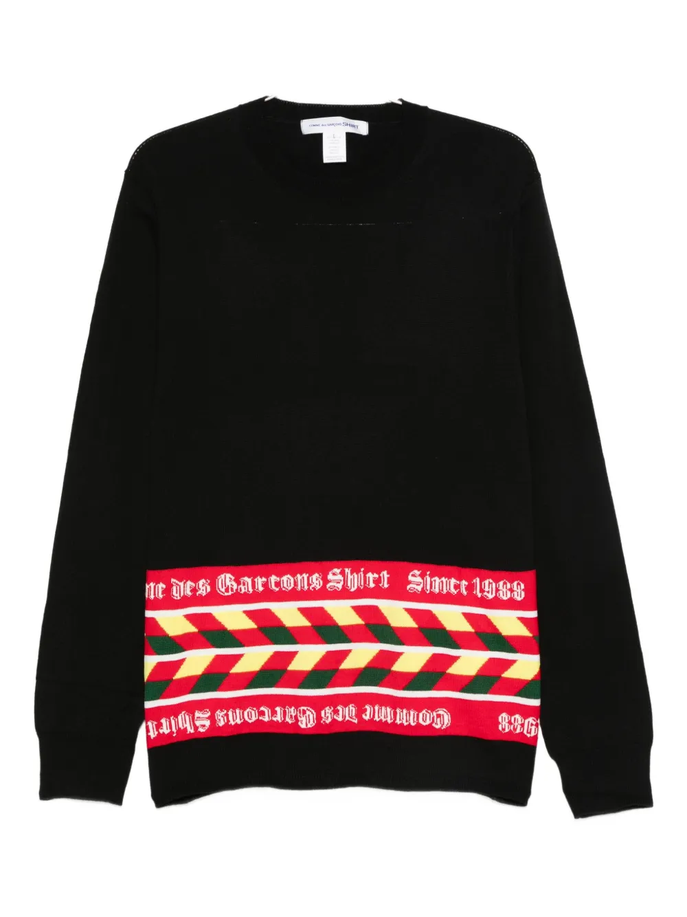 Свитер с круглым вырезом и геометрическим узором Comme Des Garçons Shirt, черный
Свитер с круглым вырезом и геометрическим узором Comme Des Garçons Shirt, черный