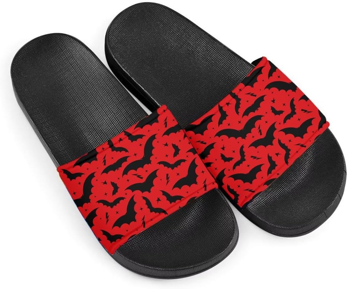Сандалии слайдеры Howilath Halloween с рисунком летучих мышей для женщин и мужчин, повседневные летние пляжные тапочки с открытым носком, не скользящие, красный
Сандалии слайдеры Howilath Halloween с рисунком летучих мышей для женщин и мужчин, повседневные летние пляжные тапочки с открытым носком, не скользящие, красный
