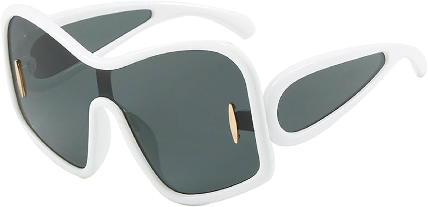 Большие цельные солнцезащитные очки-щитки для женщин, модные панк-солнцезащитные очки квадратной формы, винтажные солнцезащитные очки в большой оправе для мужчин, защитные очки-маска mincl, White
Большие цельные солнцезащитные очки-щитки для женщин, модные панк-солнцезащитные очки квадратной формы, винтажные солнцезащитные очки в большой оправе для мужчин, защитные очки-маска mincl, White