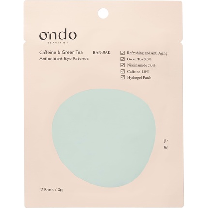 Антиоксидантные патчи для глаз с кофеином и зеленым чаем Ondo
Антиоксидантные патчи для глаз с кофеином и зеленым чаем Ondo