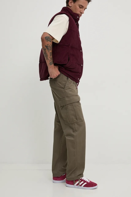 Хлопковые брюки Vans, зеленый 
Хлопковые брюки Vans, зеленый