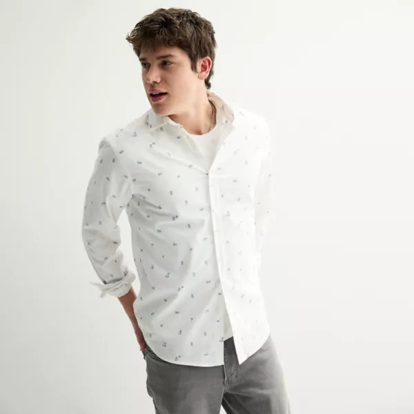 Мужская облегающая рубашка с длинным рукавом и принтом Sonoma Goods For Life, цвет light paco palm
Мужская облегающая рубашка с длинным рукавом и принтом Sonoma Goods For Life, цвет light paco palm