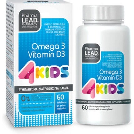 Витамин D3 Омега-3 для детей - со вкусом клубники, 60 жевательных конфет Pharmalead
Витамин D3 Омега-3 для детей - со вкусом клубники, 60 жевательных конфет Pharmalead