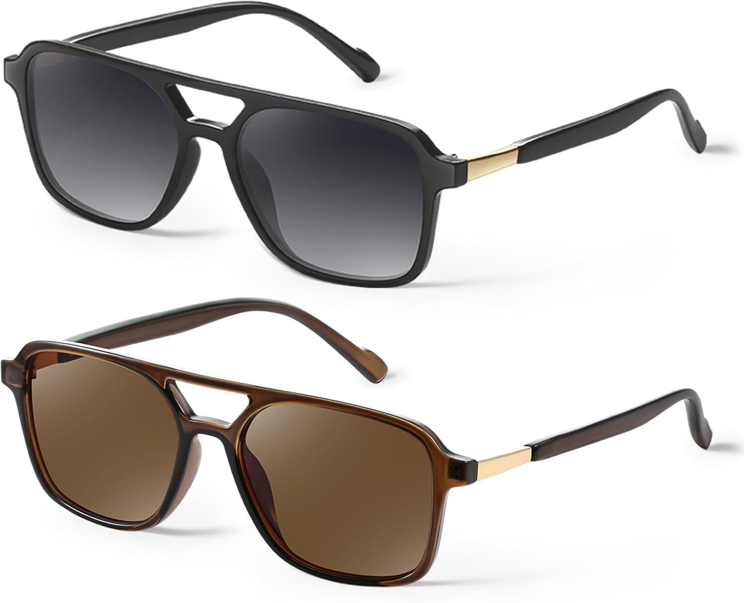 Солнцезащитные очки GRFISIA в стиле ретро «Авиатор» для женщин и мужчин, квадратная оправа, прямоугольная форма, модные солнцезащитные очки, 2pcs Black/Gray+brown/Brown
Солнцезащитные очки GRFISIA в стиле ретро «Авиатор» для женщин и мужчин, квадратная оправа, прямоугольная форма, модные солнцезащитные очки, 2pcs Black/Gray+brown/Brown