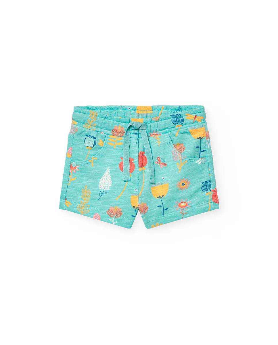 Хлопковые шорты для малышки с цветочным и мелким анималистичным принтом Boboli, зеленый
Хлопковые шорты для малышки с цветочным и мелким анималистичным принтом Boboli, зеленый