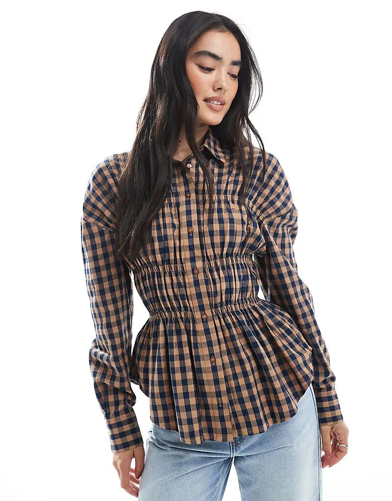 Рубашка ASOS DESIGN со сборками в клетку гингем
Рубашка ASOS DESIGN со сборками в клетку гингем