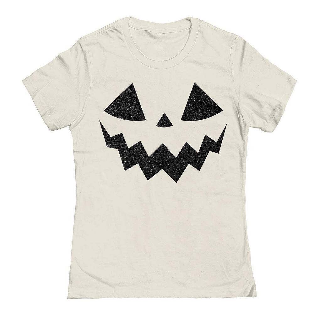 Блестящая футболка Junior's с рисунком тыквы на Хэллоуин, цвет Natural 
Блестящая футболка Junior's с рисунком тыквы на Хэллоуин, цвет Natural