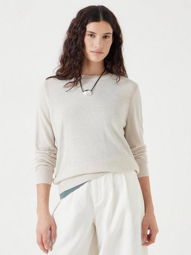 Джемпер из полушерстяной смеси тонкой вязки HUSH, цвет Oatmeal Marl
Джемпер из полушерстяной смеси тонкой вязки HUSH, цвет Oatmeal Marl