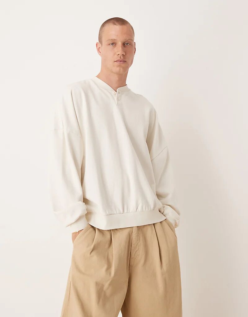 Толстовка ASOS DESIGN оверсайз с воротником на пуговицах белого цвета
Толстовка ASOS DESIGN оверсайз с воротником на пуговицах белого цвета