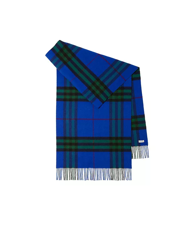 Широкий клетчатый кашемировый шарф Burberry, синий
Широкий клетчатый кашемировый шарф Burberry, синий