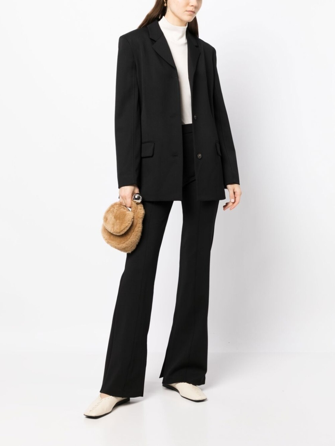 Loulou Studio однобортный блейзер из необработанной шерсти, черный
Loulou Studio однобортный блейзер из необработанной шерсти, черный