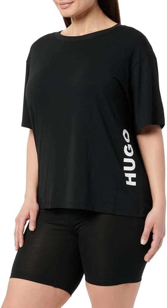 HUGO Женский комплект из ребристого оверсайз футболки и шорт, Black 1
HUGO Женский комплект из ребристого оверсайз футболки и шорт, Black 1
