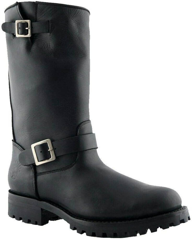 Мужские байкерские сапоги Grinders Engineer Wild One из черной кожи с западным стилем и застежкой на пряжку
Мужские байкерские сапоги Grinders Engineer Wild One из черной кожи с западным стилем и застежкой на пряжку