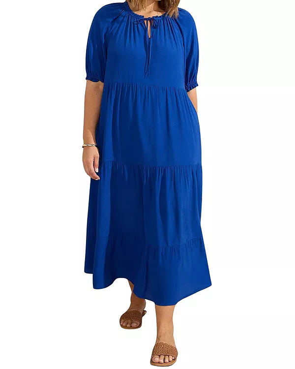 Многослойное платье миди с V-образным вырезом Live Unlimited, синий
Многослойное платье миди с V-образным вырезом Live Unlimited, синий