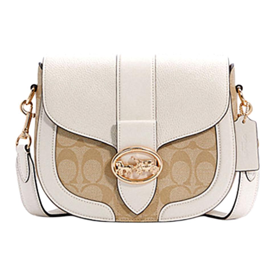 Сумка-седло Georgie из ПВХ с кожаными вставками, через плечо, кроссбод Coach бежевый и светло-хаки
Сумка-седло Georgie из ПВХ с кожаными вставками, через плечо, кроссбод Coach бежевый и светло-хаки