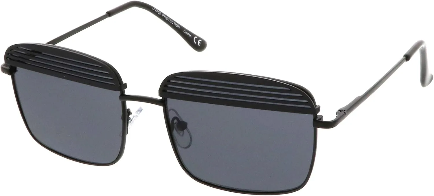 zeroUV — Современные квадратные солнцезащитные очки с ультратонкими дужками и плоскими линзами с металлическим покрытием, диаметр линзы 53 мм, Matte Black / Smoke
zeroUV — Современные квадратные солнцезащитные очки с ультратонкими дужками и плоскими линзами с металлическим покрытием, диаметр линзы 53 мм, Matte Black / Smoke