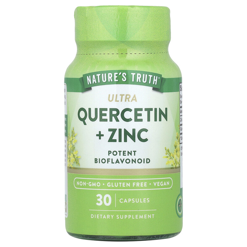 Nature's Truth, Ультра кверцетин + цинк`` 30 капсул
Nature's Truth, Ультра кверцетин + цинк`` 30 капсул