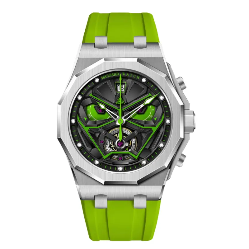 SAULPARD Часы Quartz Movement Watch Unisex Green Dial, Steel Green Silicon Rubber Band 
SAULPARD Часы Quartz Movement Watch Unisex Green Dial, Steel Green Silicon Rubber Band
