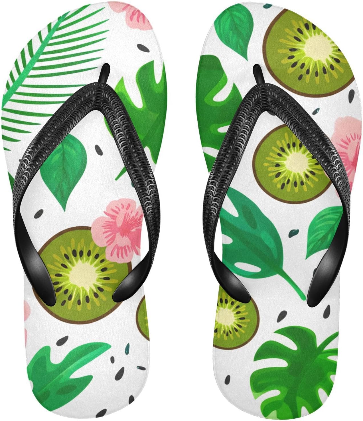Женские и мужские пляжные шлепанцы с белым цветочным принтом гибискуса и киви, резиновые, с анитающимся подошвой, летние тапочки Sinestour
Женские и мужские пляжные шлепанцы с белым цветочным принтом гибискуса и киви, резиновые, с анитающимся подошвой, летние тапочки Sinestour