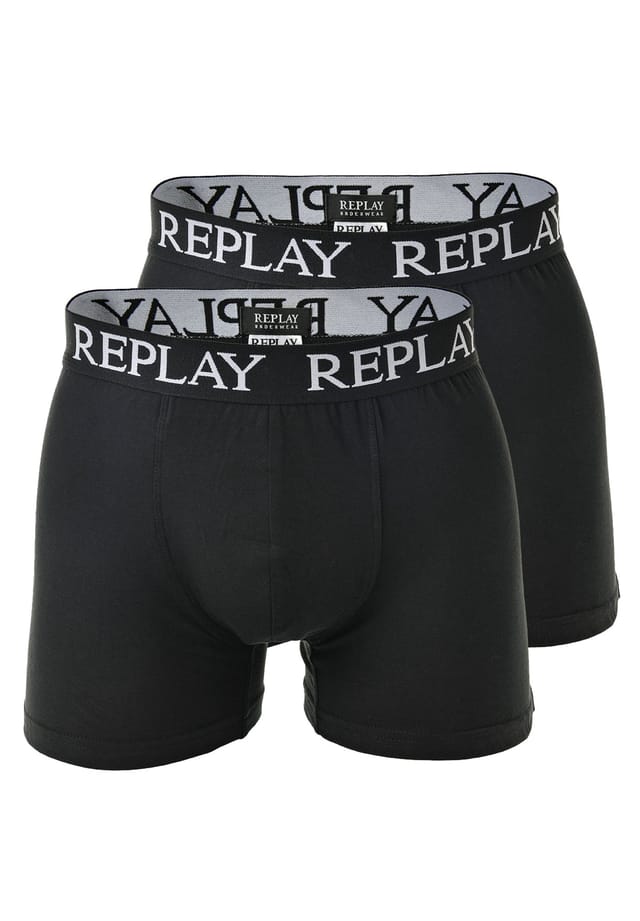 Боксеры 2 пары - трусы из хлопка стрейч Replay, черный
Боксеры 2 пары - трусы из хлопка стрейч Replay, черный