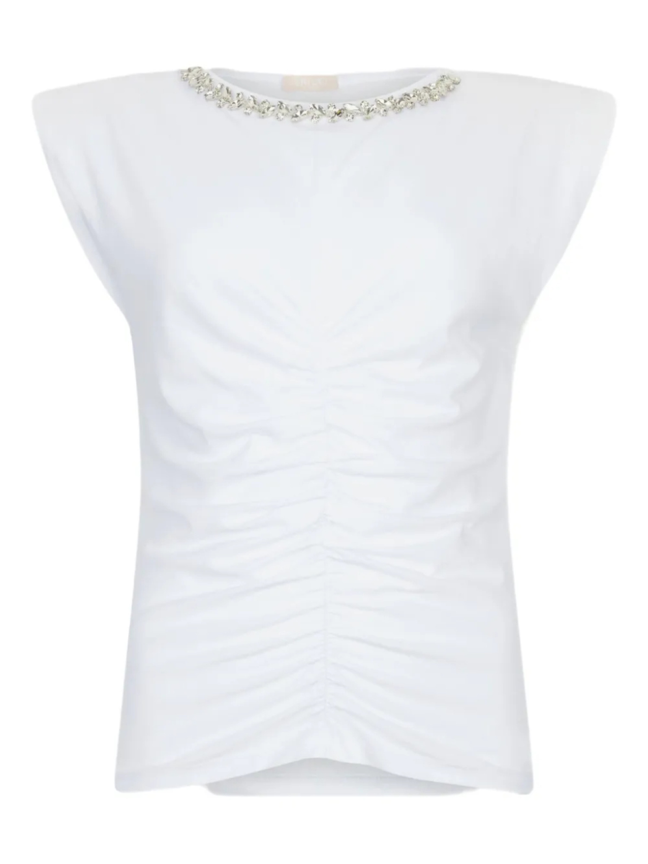 Хлопковый топ со стразами LIU JO, белый
Хлопковый топ со стразами LIU JO, белый