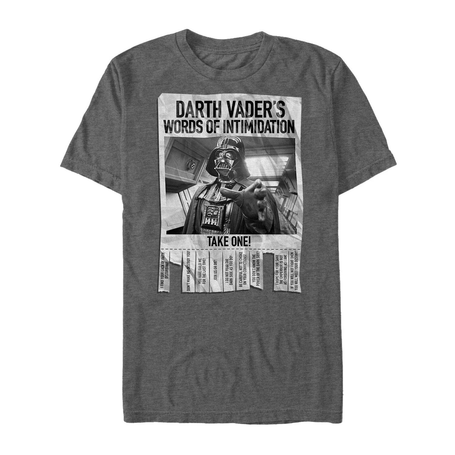 Мужская футболка с флаером «Звездные войны Дарт Вейдер» и словами запугивания Licensed Character
Мужская футболка с флаером «Звездные войны Дарт Вейдер» и словами запугивания Licensed Character