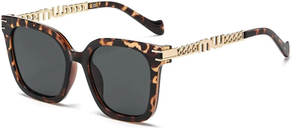 MUTYNE Модные винтажные квадратные солнцезащитные очки для женщин, роскошные, сексуальные, модные, с металлической цепочкой, в большой оправе, Leopard Black
MUTYNE Модные винтажные квадратные солнцезащитные очки для женщин, роскошные, сексуальные, модные, с металлической цепочкой, в большой оправе, Leopard Black