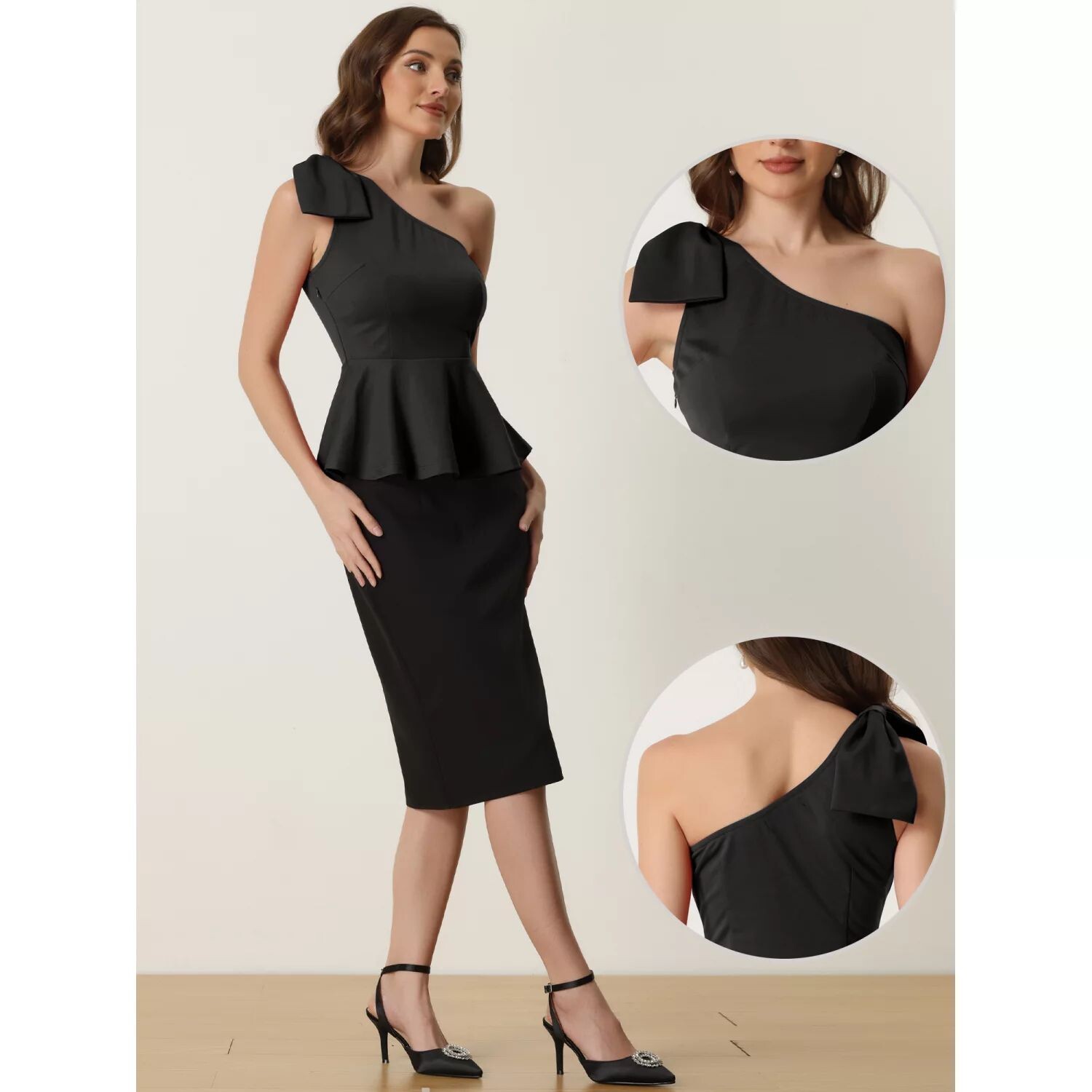 Топы на одно плечо с баской для женщин, элегантный топ с рюшами и бантом ALLEGRA K, черный
Топы на одно плечо с баской для женщин, элегантный топ с рюшами и бантом ALLEGRA K, черный