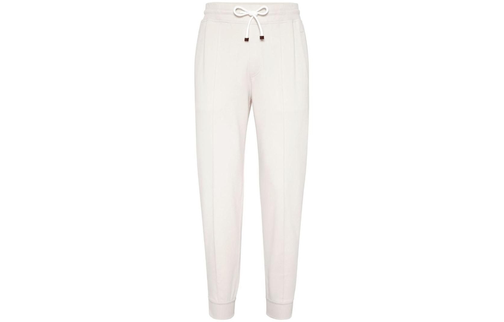 Спортивные брюки зауженного кроя с завязками на талии Brunello Cucinelli, айвори
Спортивные брюки зауженного кроя с завязками на талии Brunello Cucinelli, айвори