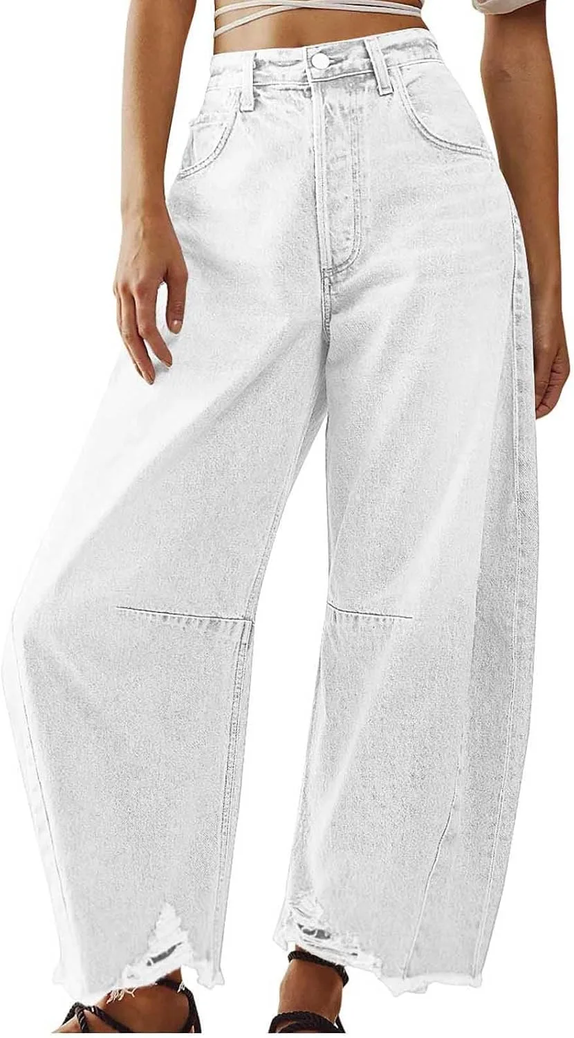 Женские джинсы baggy barrel с высокой талией и широкими штанинами
Женские джинсы baggy barrel с высокой талией и широкими штанинами