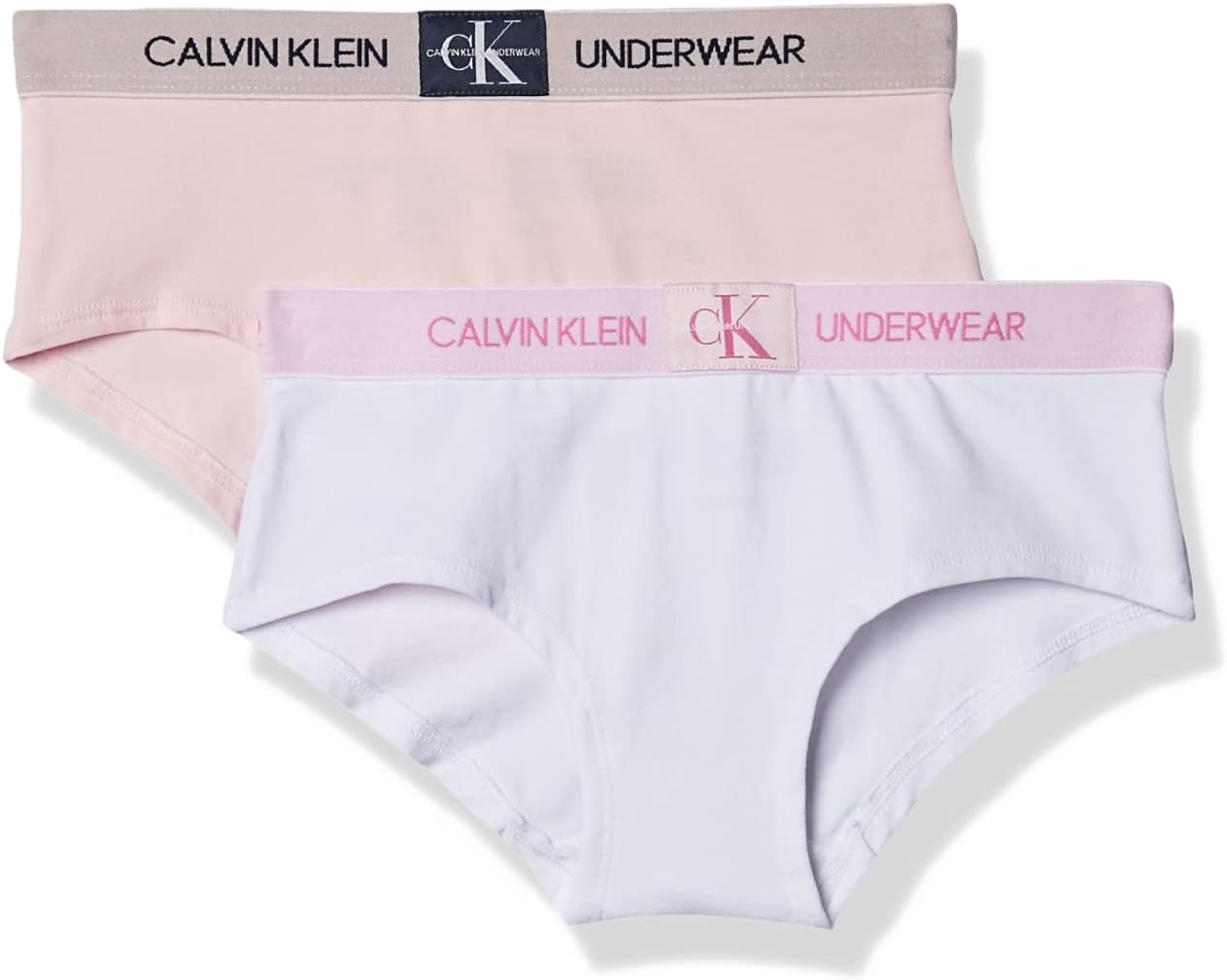 Комплект из 2 пар нижнего белья Calvin Klein Girls Modern Cotton Hipster, Crystal Pink, Classic White - 2 Pack
Комплект из 2 пар нижнего белья Calvin Klein Girls Modern Cotton Hipster, Crystal Pink, Classic White - 2 Pack