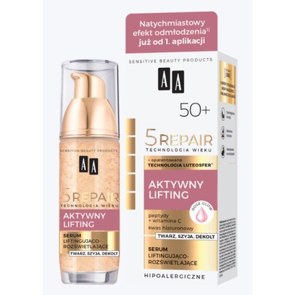 AA 5 Repair Age Technology Rose Glow 50+ Активная лифтинг-сыворотка Гипоаллергенная
AA 5 Repair Age Technology Rose Glow 50+ Активная лифтинг-сыворотка Гипоаллергенная