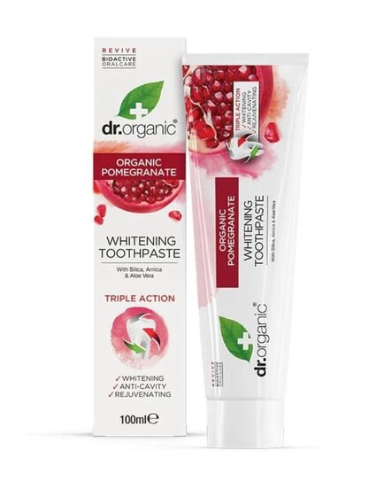 Натуральная отбеливающая фруктово-мятная зубная паста с органическим гранатом и фтором, 100 мл Dr.Organic, Dr Organic
Натуральная отбеливающая фруктово-мятная зубная паста с органическим гранатом и фтором, 100 мл Dr.Organic, Dr Organic