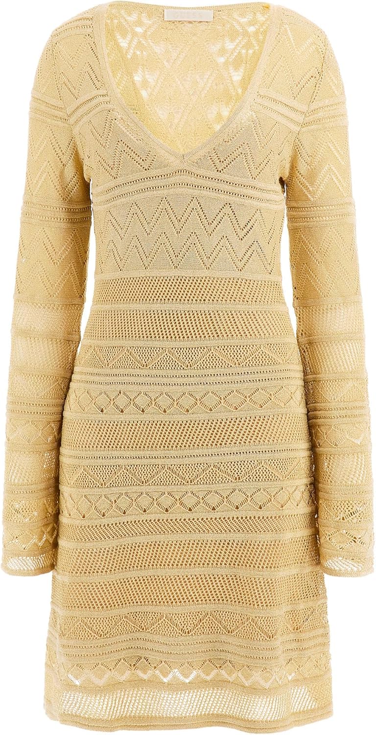 GUESS Женское эко-платье-свитер Nellie с длинными рукавами, Gold Lurex
GUESS Женское эко-платье-свитер Nellie с длинными рукавами, Gold Lurex