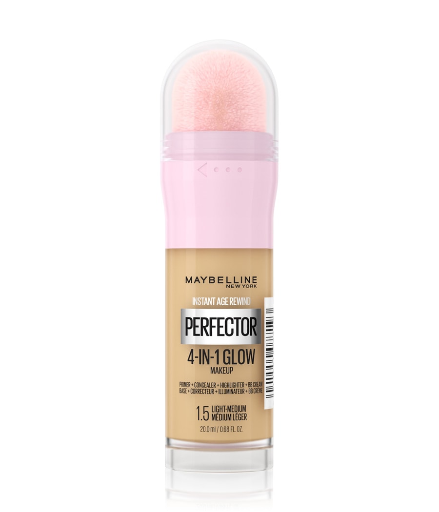 Жидкая основа Maybelline Instant Age Rewind Perfector 4-in-1 Glow, Nr. 1.5 - Light Medium, 20 ml
Жидкая основа Maybelline Instant Age Rewind Perfector 4-in-1 Glow, Nr. 1.5 - Light Medium, 20 ml