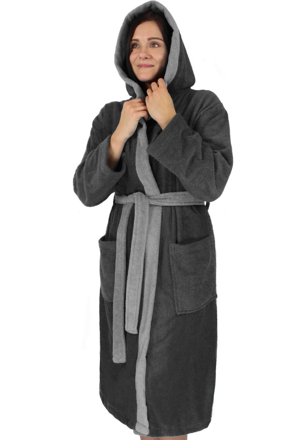 Халат женский хлопковый с махровой тканью, двухцветный - OEKO-TEX 100 normani, цвет Schwarz Grau
Халат женский хлопковый с махровой тканью, двухцветный - OEKO-TEX 100 normani, цвет Schwarz Grau
